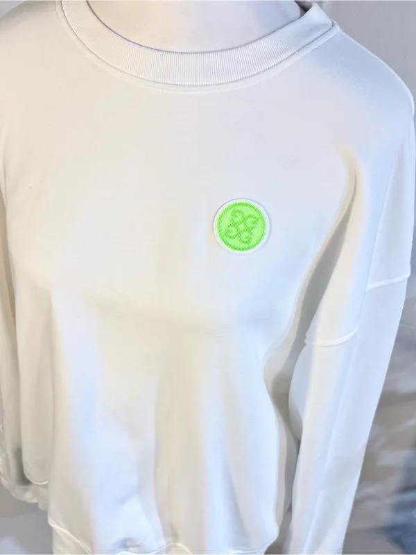 G/FORE Coordinates French Terry Oversized Pullover Sweatshirt White Sz L🧡 Size L - Image 5