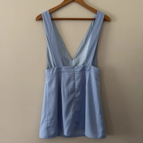 New Superdown Kaelyn Pinafore Mini Dress‎ Light Blue Size M - Image 5