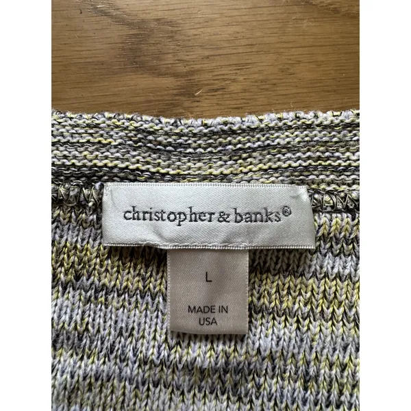 Christopher & Banks Women Size Large V Neck‎ Knit Lightweight Sweater Acrylic - Image 3