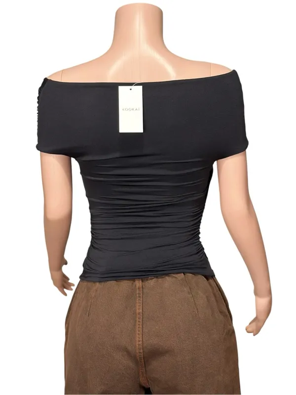 KOOKAÏ Addison Off-Shoulder Top, Black, FR34/US2 - Image 5