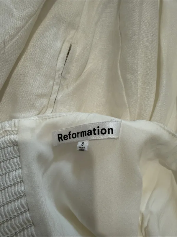 Reformation Oaklyn Linen Dress Size 8 - Image 7