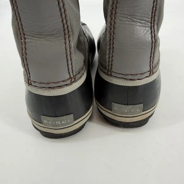 Sorel Waterproof Duck Boots Womens 7 Gray Faux‎ Fur Winter Snow - Image 2