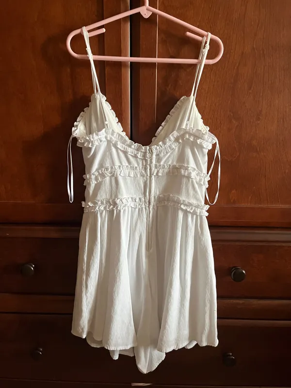 White Romper Ruffles Size XS - Image 2