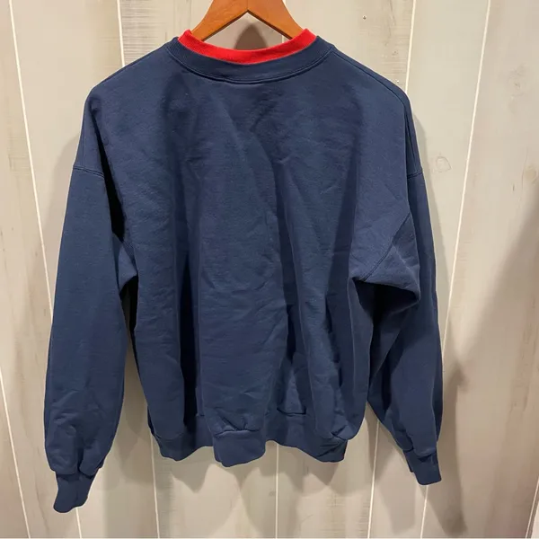 Vintage 80s-90s Grandmas Do It All navy red double neck soft cozy sweatshirt fun - Image 6