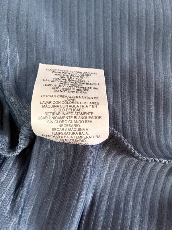 MPG Ottoman Long Full Zip Up Ribbed Sweater Jacket - S - Slate Blue - Image 8