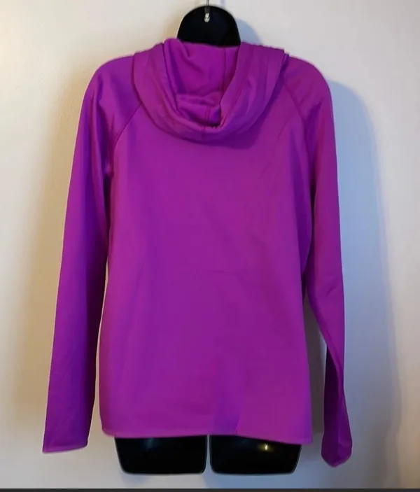 Therma Fit Purple Hoodie Higher neckline Embroidered Logo size M - Image 11