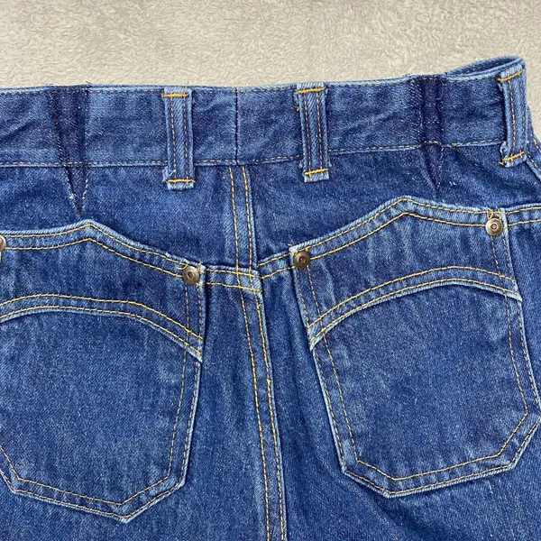 Chemin De Fer Jeans Womens 23 Blue Mid Rise Denim‎ Hippie 70s Vintage - Image 8