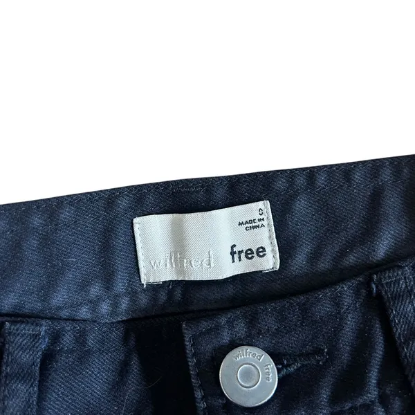 Aritzia Wilfred Free Black Straight Leg Button Fly Canvas Pants Jeans Sz 0 - Image 2