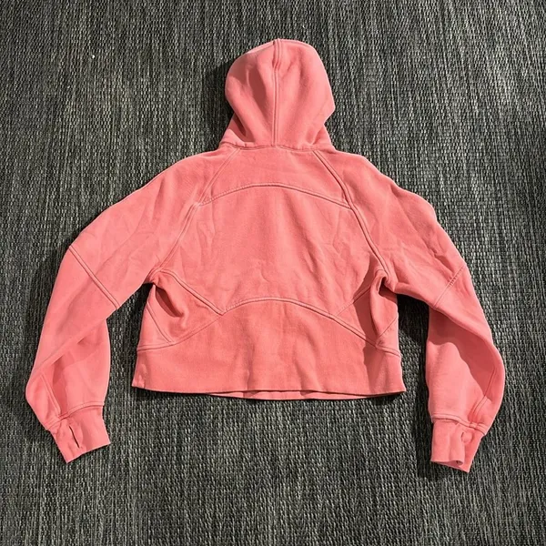 Lululemon Scuba Oversized Half Zip Hoodie Cotton Terry Raspberry Cream Size XS/S - Image 2