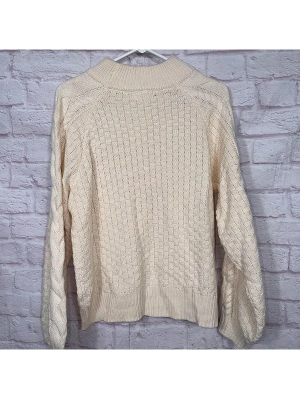 52Seven Women’s Cream Cable Knit Sweater Size Large - Image 8