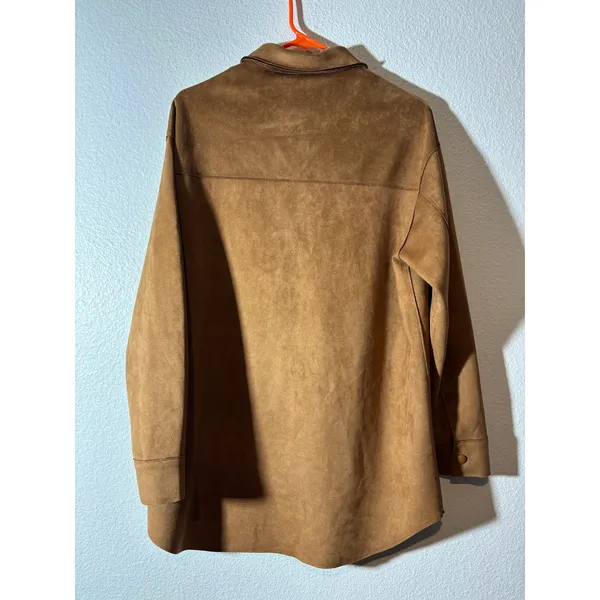 Well Worn NWT Women's Size M Brown Faux Suede Shirt-Jacket Shacket Button-Up - Image 2