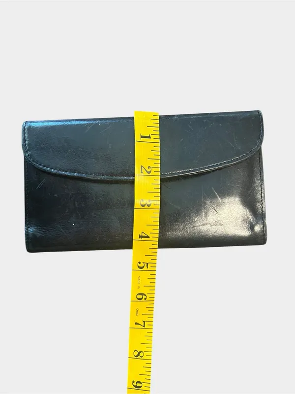 Vintage Coach Madison Black Leather Slim Envelope Trifold Wallet Made in Italy - Image 10