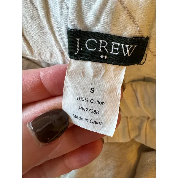 J Crew‎ Pajama Pants Women Small White Striped Cotton Lounge Sleepwear Preppy - Image 7