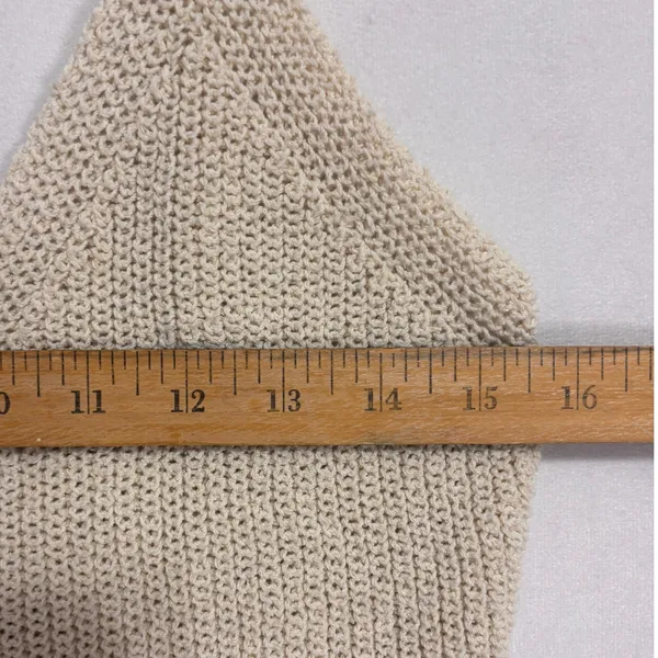 Zara Knit Cami Tank Top Womens‎ M Ivory V-Neck Crochet Boho Minimalist Festival - Image 4