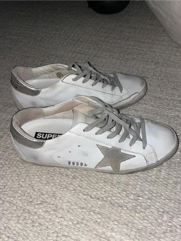 Golden Goose Women's Super-Star with silver heel tab and metal stud lettering - Image 3
