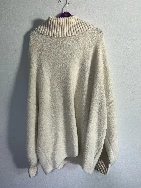 Free People Milo Cowl Cozy Cream Turtleneck Women's Sweater Size Large - Image 3