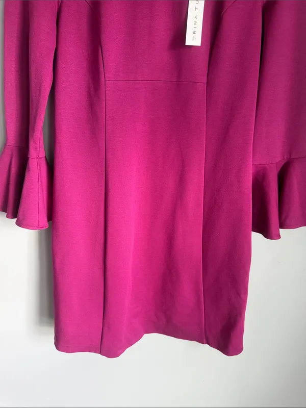 NEW Trina Turk Magenta Pink Bell Sleeve Dress - Image 6
