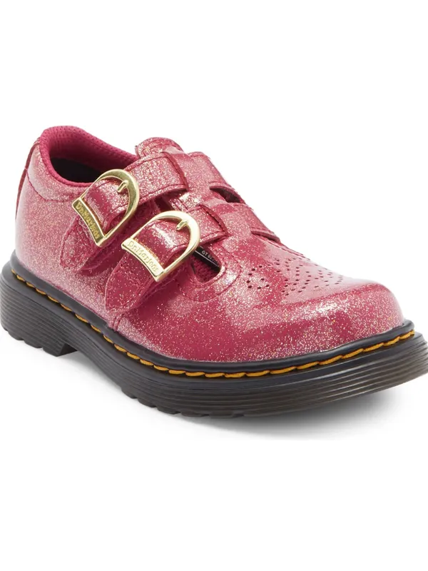 NEW Dr. Martens 8065 Big Kids Sz 6 Ladies Sz 7 Fuchsia/Silver/Gold Glitter Shoes - Image 3