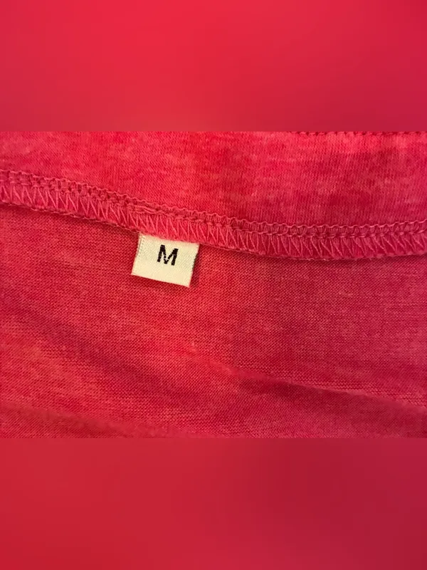 Women’s Size Medium Pink T-Shirt with a Pleated Hem on Shoulder Sleeve - Image 3