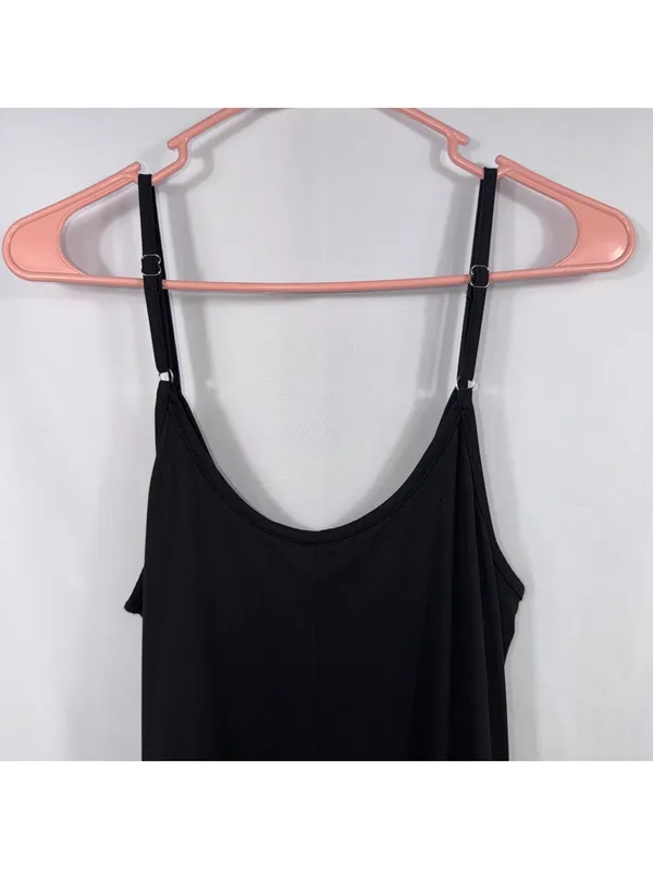 Women’s Black Cami Maxi Dress Size Small Stretch Spaghetti Strap Casual - Image 6