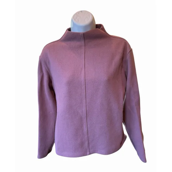 A New Day Sweater Top Women's Size Medium Mauve Mock Neck Long Sleeve Top EUC - Image 2