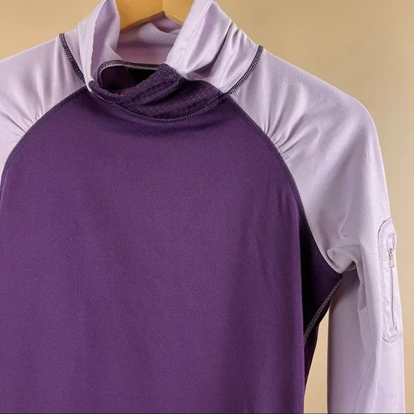 Reebok Small Turtleneck Mock Neck Purple Running Top Pastel Deep Purple Pullover - Image 10