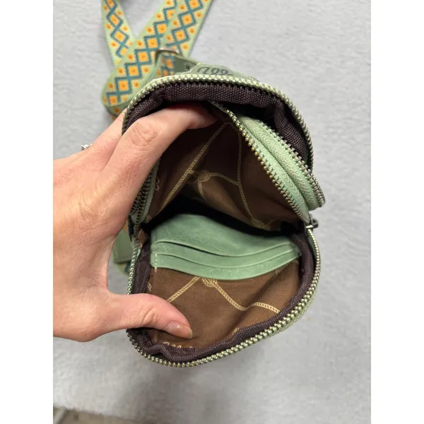 Wrangler Sling Bag Small Mint Green Southwestern Aztec‎ Print Crossbody - Image 7