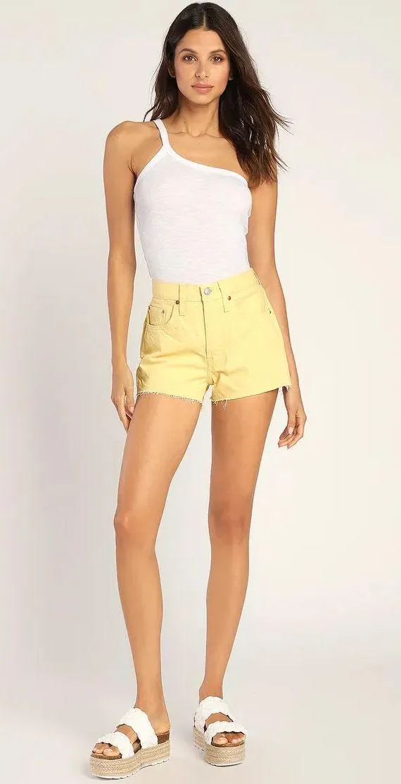 Free People NWT One Way or Another White One-Shoulder Tank Top. Size Medium - Image 3