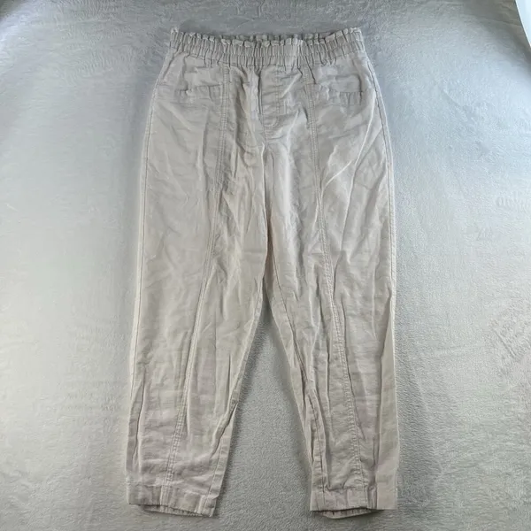 A New Day L Large Pants High Rise Tapered Ankle Pull‎ On Light Pink Cropped Crop - Image 3