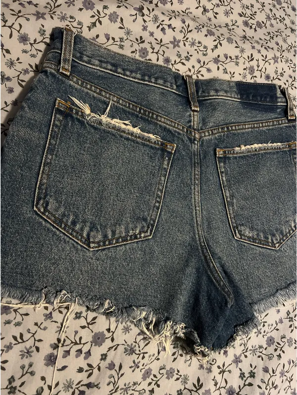 Abercrombie & Fitch Dark Wash High-Wasted Denim Jean Shorts - Image 5