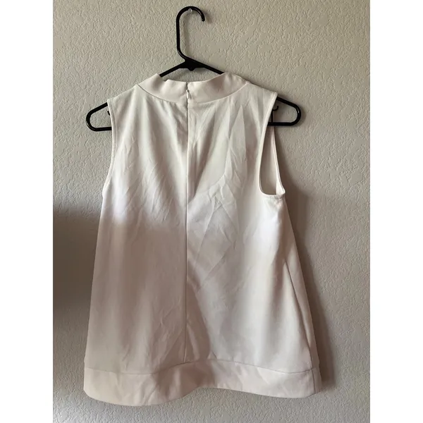 Ann Taylor Mock Neck Sleeveless Shell Top Women's Polyester Spandex Back Zip - Image 2