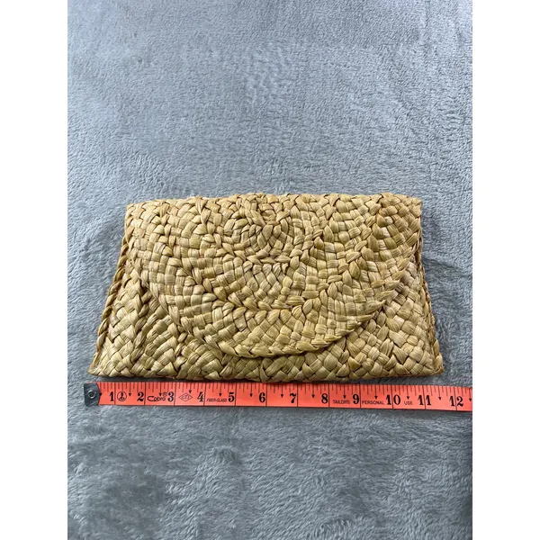 Handmade Straw Clutch Handwoven Purse Boho Coastal Beach Resort Woven Festival Bag - Image 6