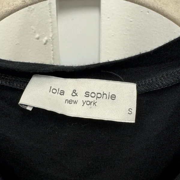 Lola‎ & Sophie New York Women's Black Banded Bubble Hem Mixed Media Top Small - Image 5