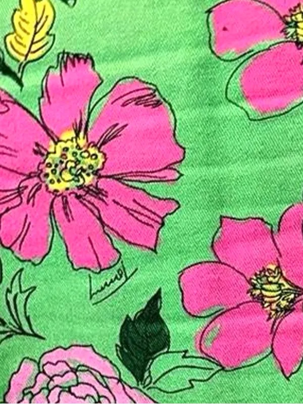 Tommy Hilfiger Y2K Green & Pink Floral Blazer W/Tie Waist Sz XS - Image 8