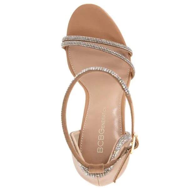 BCBGeneration Tan and Silver Strappy Heels - Image 2