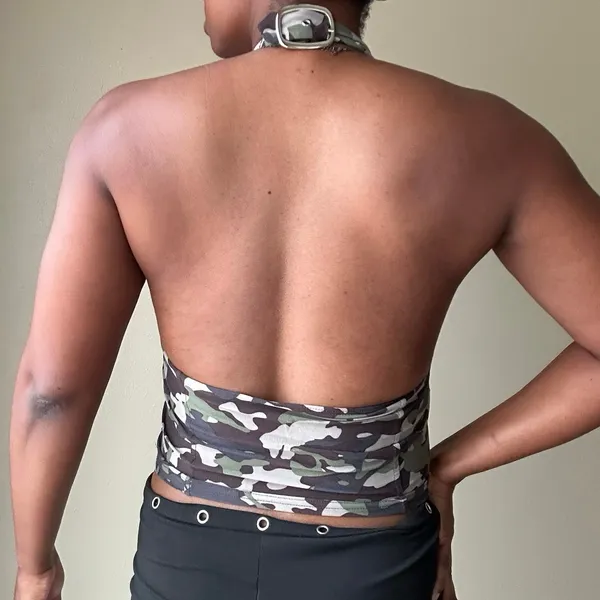 Baby Phat Green Camo Halterneck Top Size Medium - Image 4