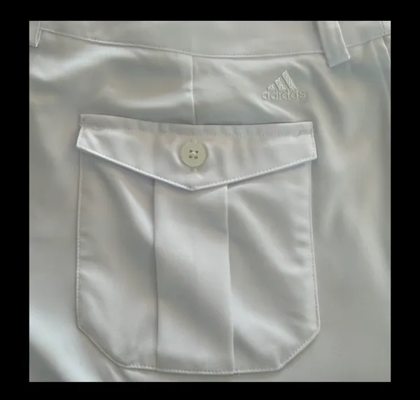 Adidas White Climalite golf pants - size 8 ***Refer to measurements. Great fabric pants for golf outings. Pants zip up. Gently warn and excellent condition. Measurements approximately 17” waste x 36.5” long x 10” rise. Non-smoking home. Priced to sell at as is condition. Don’t like my price, make reasonable offers! - Image 6