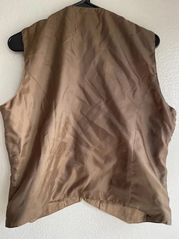 Newport Styleworks 100% Leather Brown Copper Leather Women’s vest Sz XL - Image 7