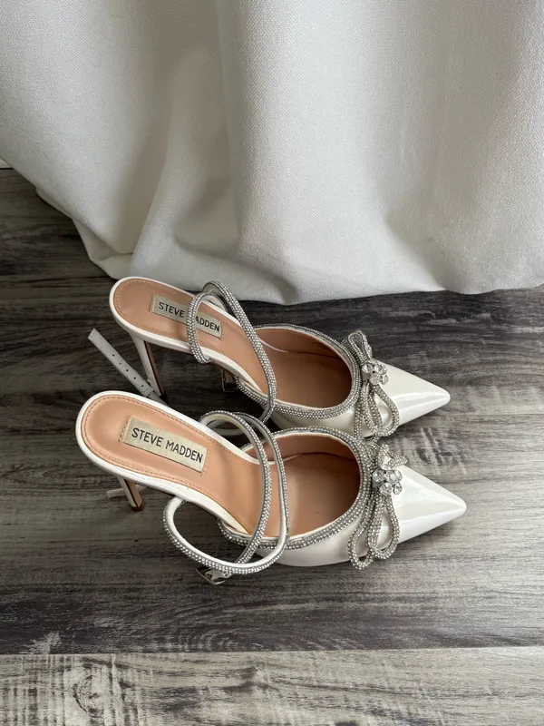 steve madden viable white embellished heels - Image 3