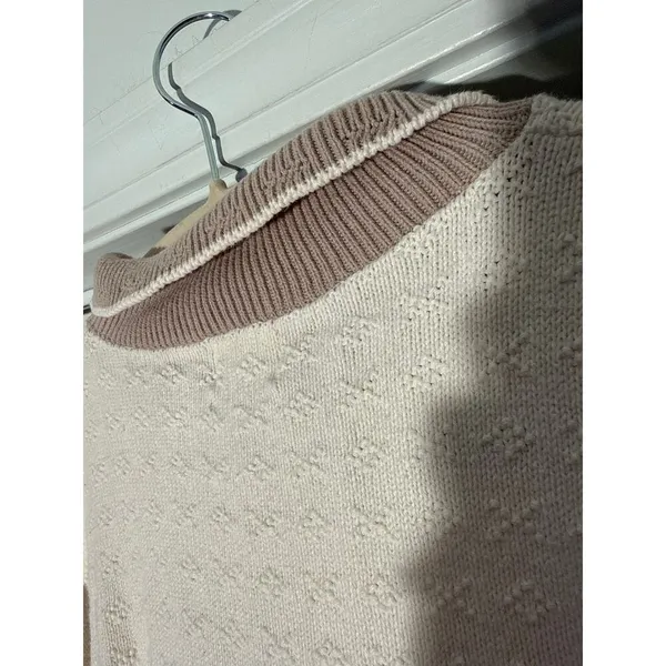 Bon‎ Worth Vintage Quiltrd Collared Sweater Grandma Cottagcore Women's Sz Large - Image 4