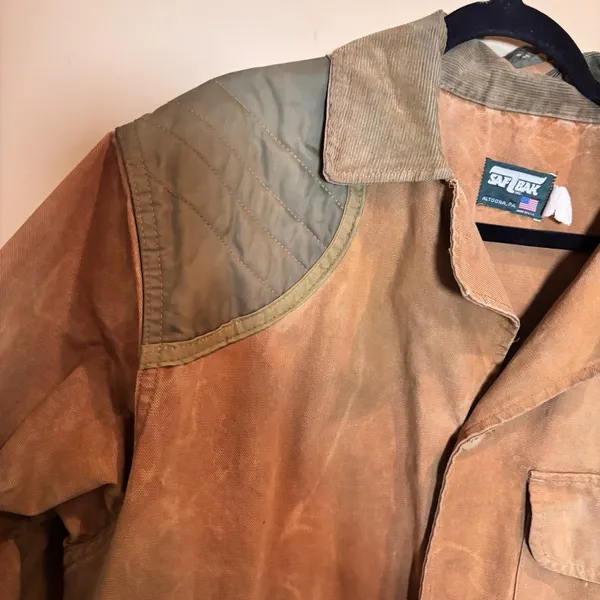 SafTBak Vintage Hunting Jacket Canvas Shooting‎ Coat Distressed Workwear XL - Image 4