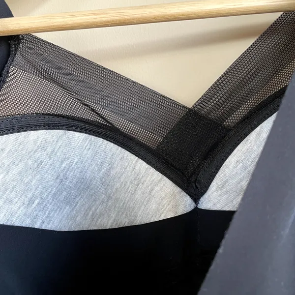 Nylon black wide strap padded bra full coverage women's 3XL (US M) mesh detail‎ - Image 4