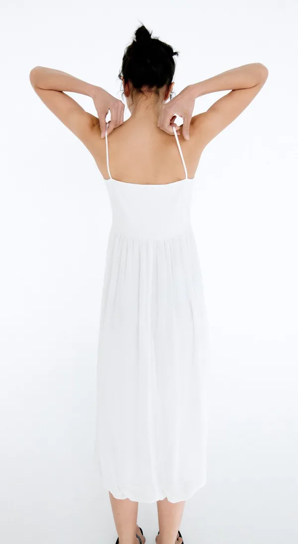 Zara NWT White Combination MIDI DRESS. Size Large. - Image 3