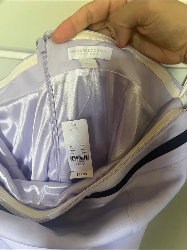New York & Company Lavender Strapless Ruffle-Hem Dress - Image 2