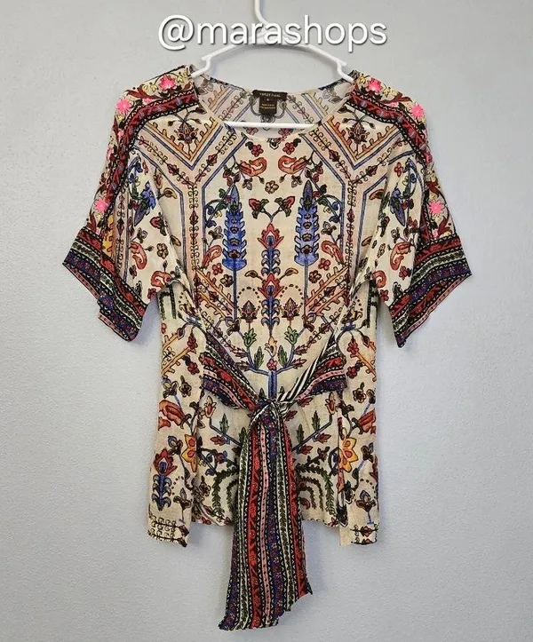 Anthropologie Vineet Bahl Meknes Embroidered Shirt Top - Image 3