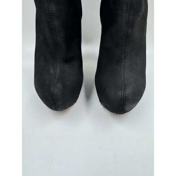 Herve Leger Runway High Heel Boots Suede/Leather Black 35.5 EU 5 US - Image 4