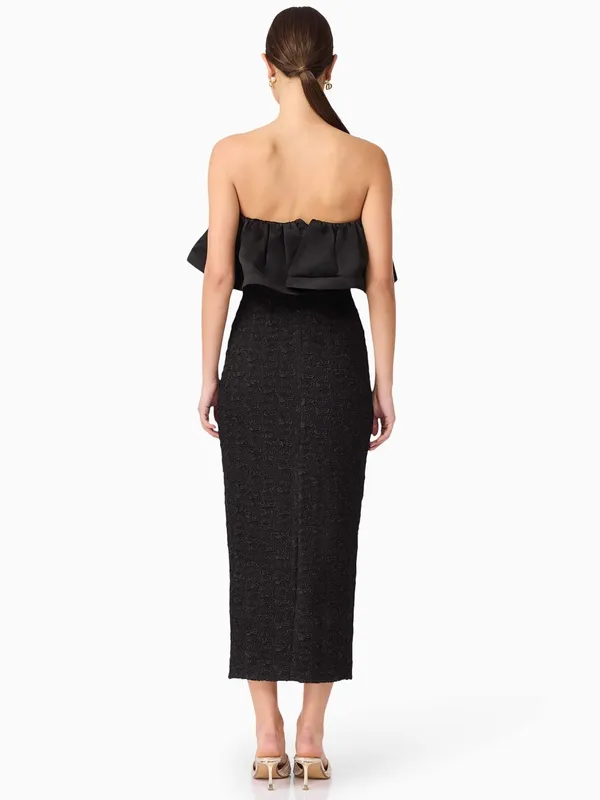 Elliatt Dandelione Strapless Midi Dress in Black S - Image 6