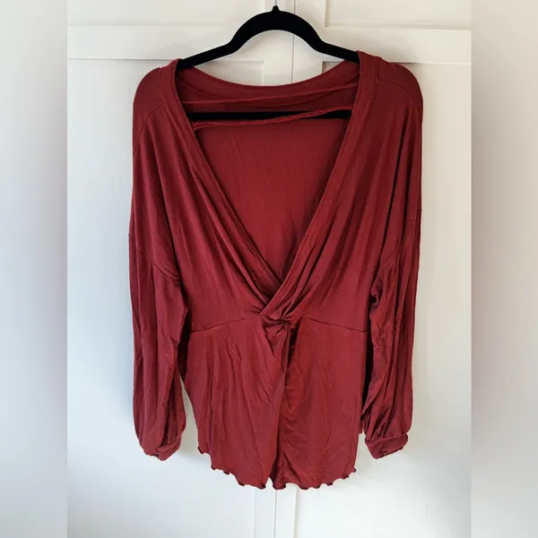 Free People Women’s Shimmy Shake Cowboy Deep V‎ Back Top Size Medium - Image 3