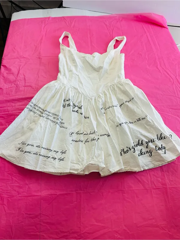 Princess Polly White Sweetheart Mini Dress with Script Detail - Image 4
