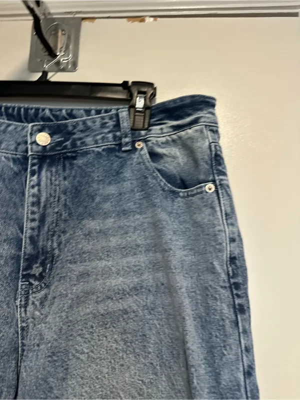 Riley & James Extra Wide Leg Baggy Y2K Wing Pocket Jeans SzXL Indie Punk Grunge. - Image 10